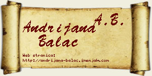 Andrijana Balać vizit kartica